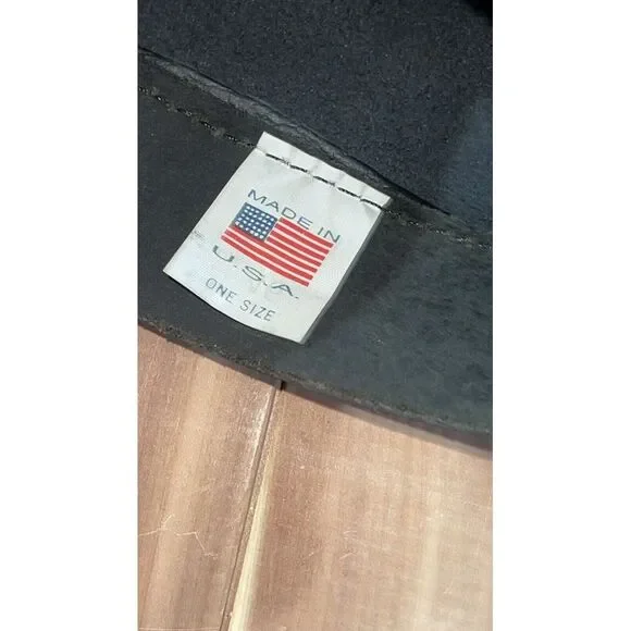 VintageFreedom Machine Leather Studded Biker Cap Hat Black Size‎ One Size USA